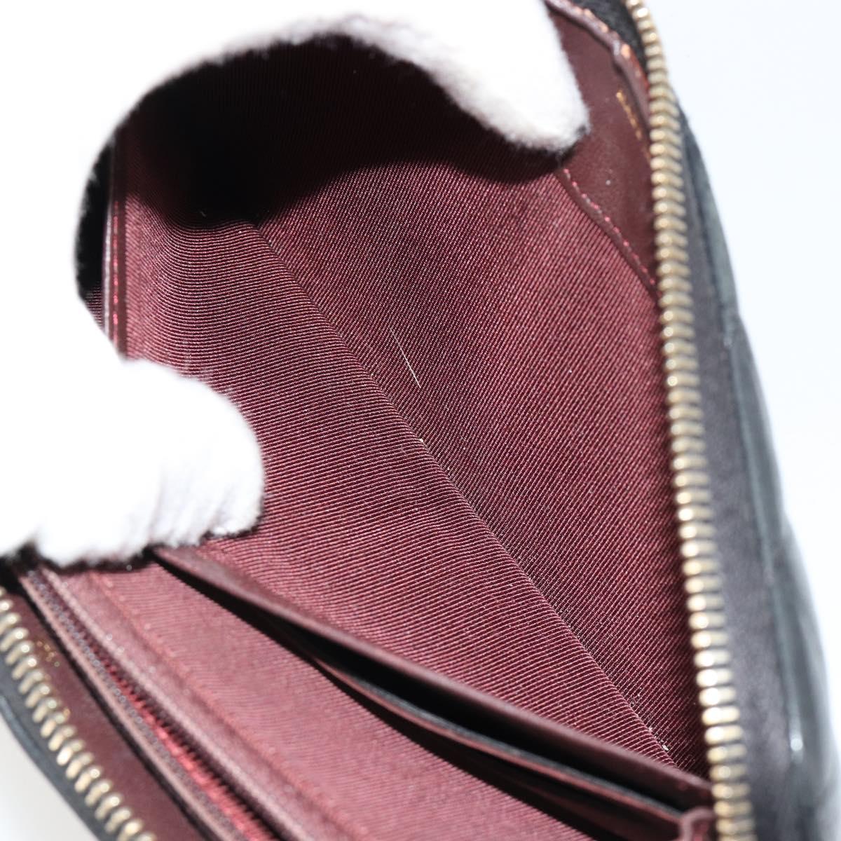 CHANEL Matelasse Long Wallet Lamb Skin Black Gold CC Auth 183495