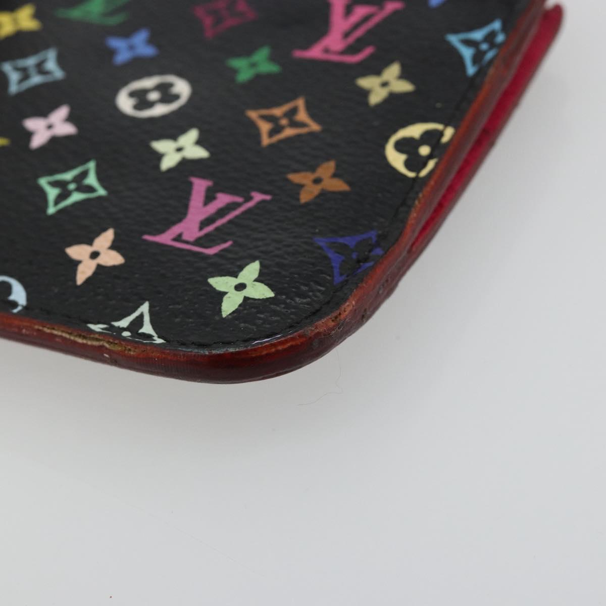 LOUIS VUITTON Multicolor Pochette Cles NM Coin Purse Black M60279 Auth 183498V