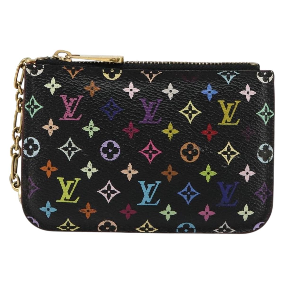 LOUIS VUITTON Multicolor Pochette Cles NM Coin Purse Black M60279 Auth 183498V