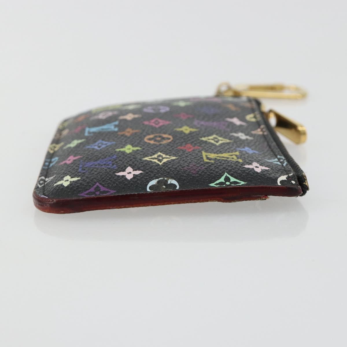 LOUIS VUITTON Multicolor Pochette Cles NM Coin Purse Black M60279 Auth 183498V
