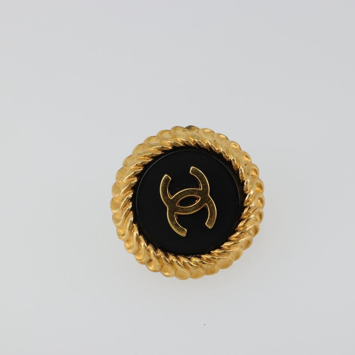 CHANEL Earring metal Gold Tone CC Auth 183500V