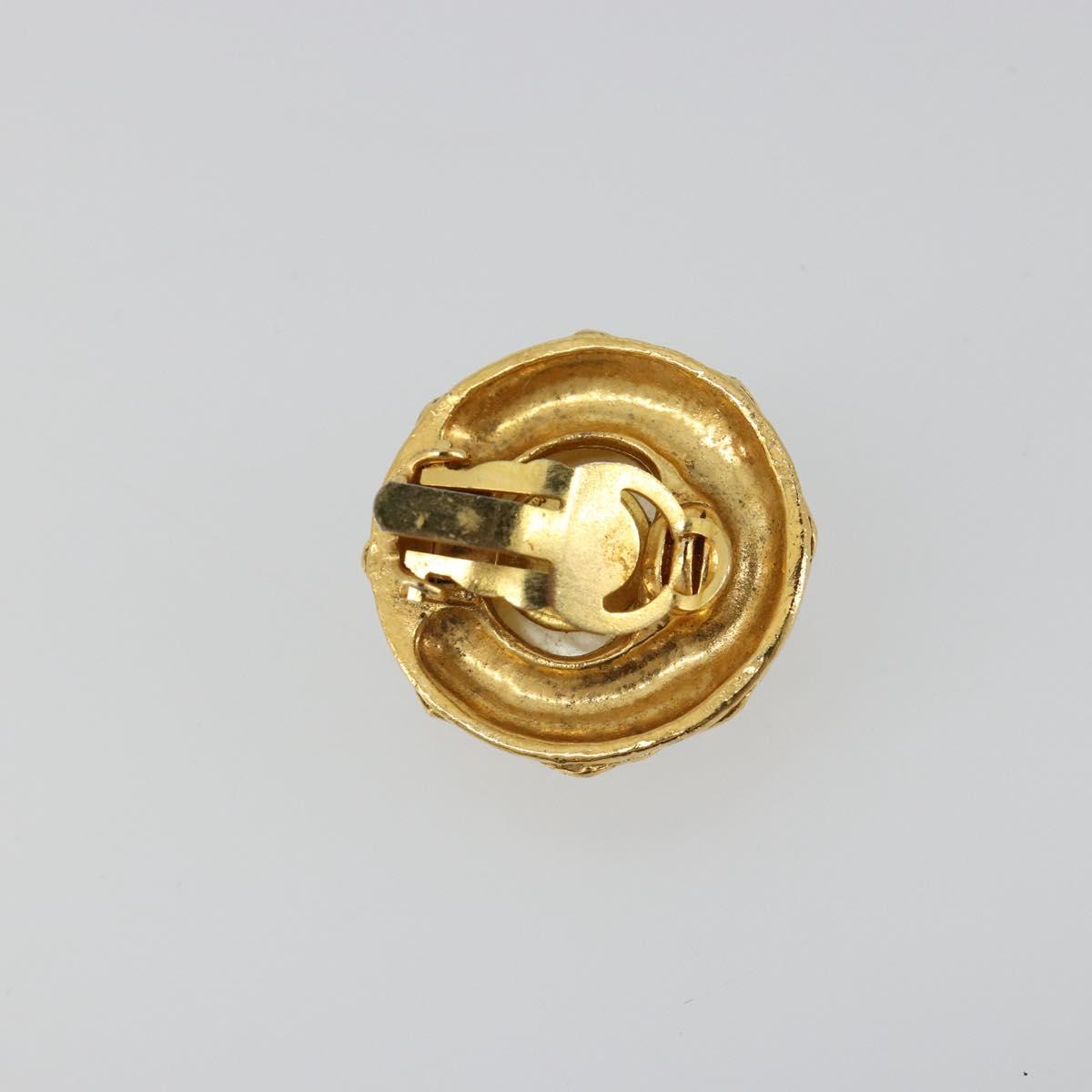 CHANEL Earring metal Gold Tone CC Auth 183501