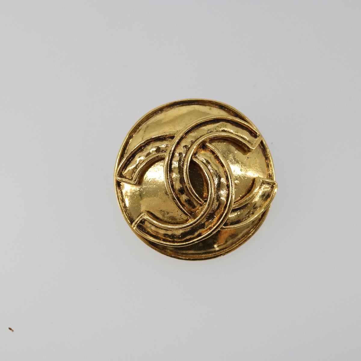 CHANEL Earring metal Gold Tone CC Auth 183503V