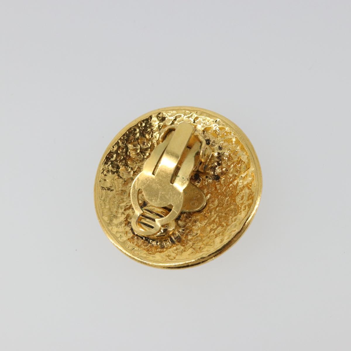 CHANEL Earring metal Gold Tone CC Auth 183503V
