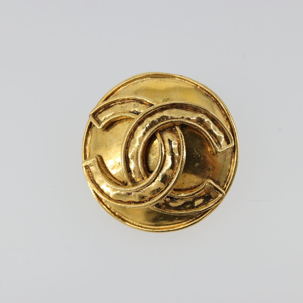 CHANEL Earring metal Gold Tone CC Auth 183503V