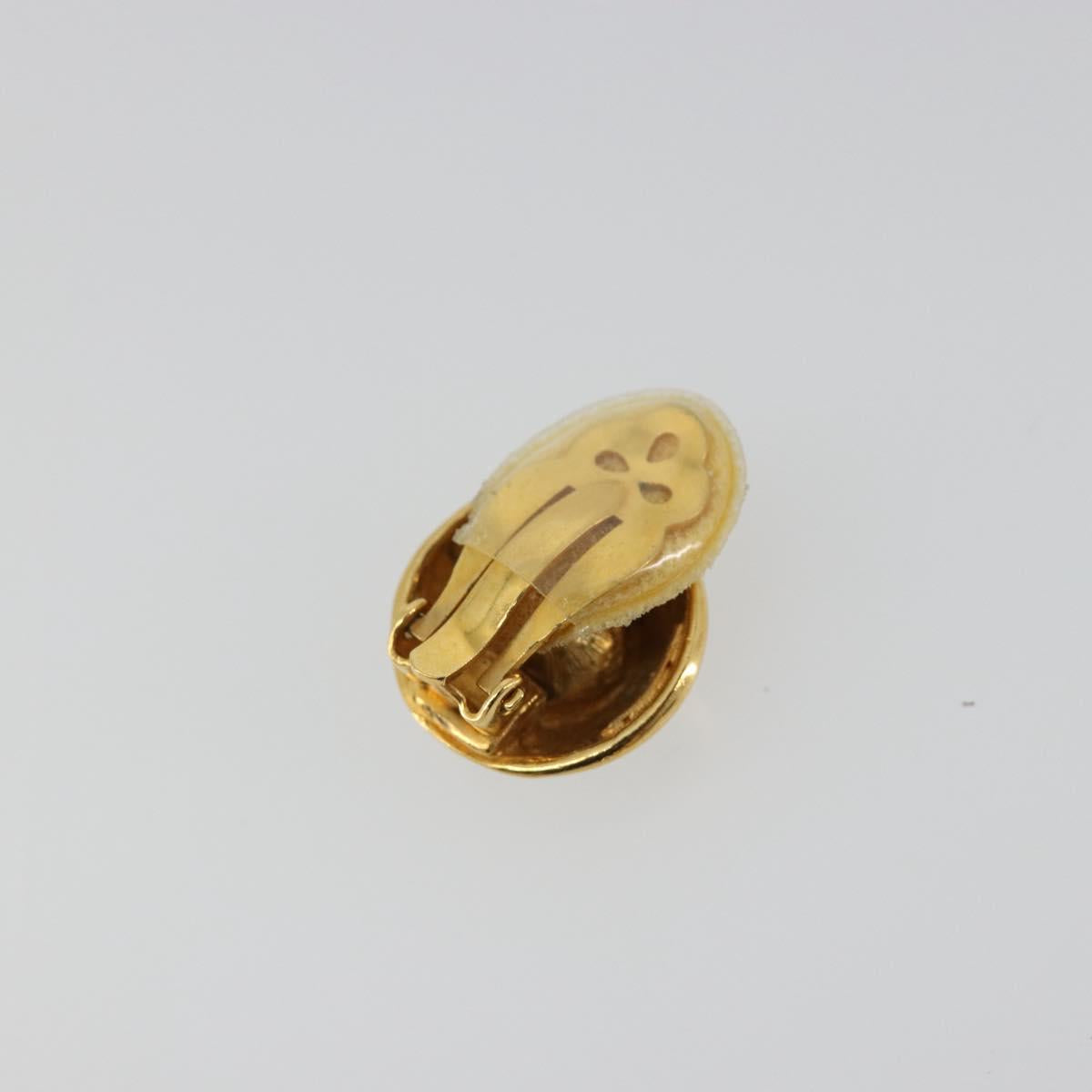 CHANEL Earring metal Gold Tone CC Auth 183504