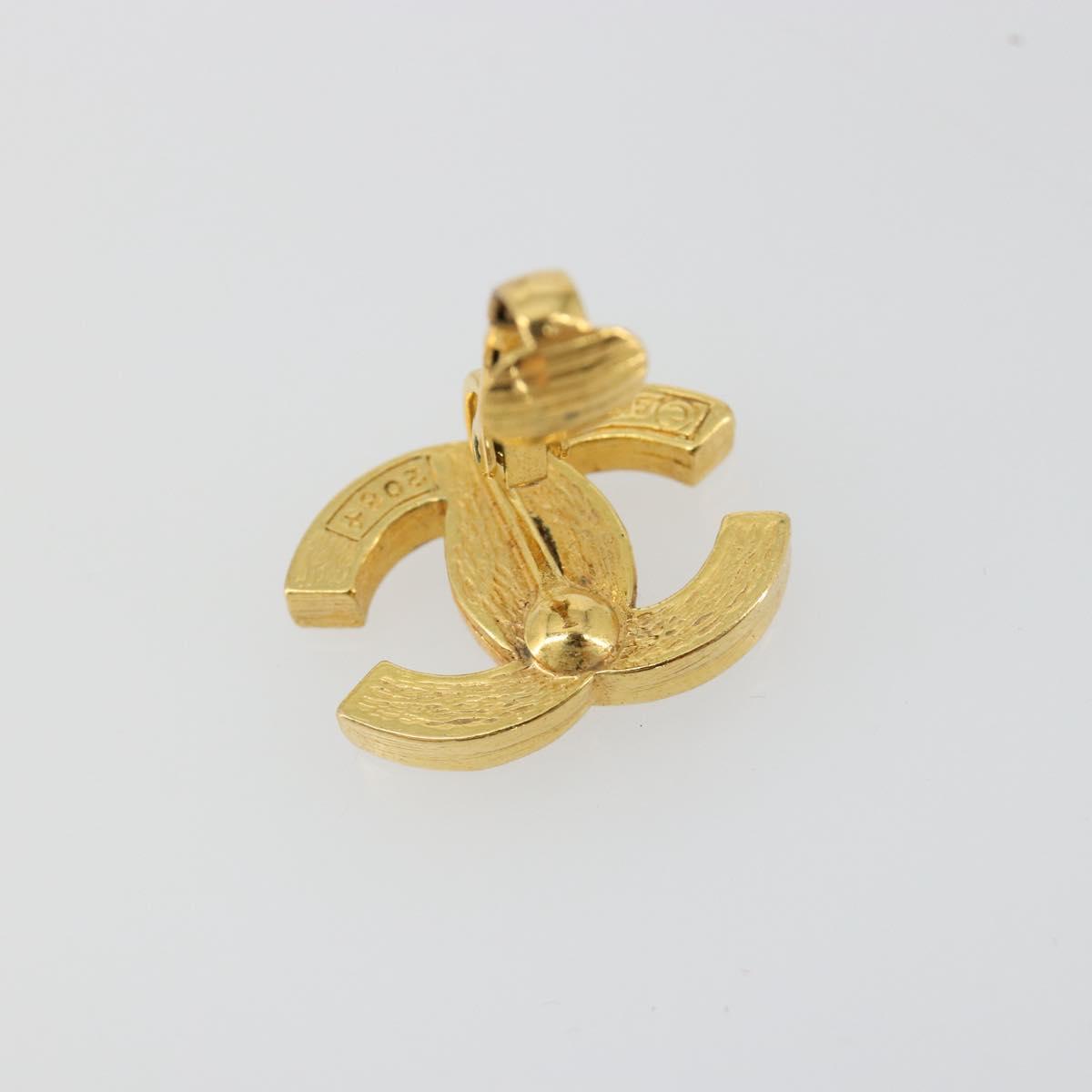 CHANEL Earring metal Gold Tone CC Auth 183505