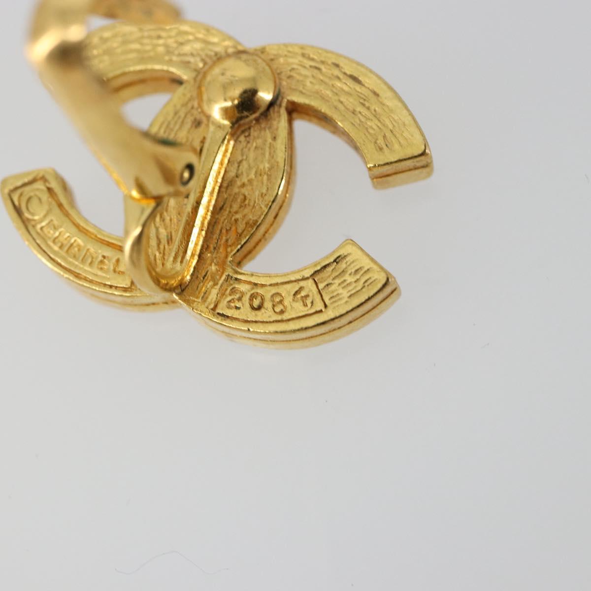 CHANEL Earring metal Gold Tone CC Auth 183505