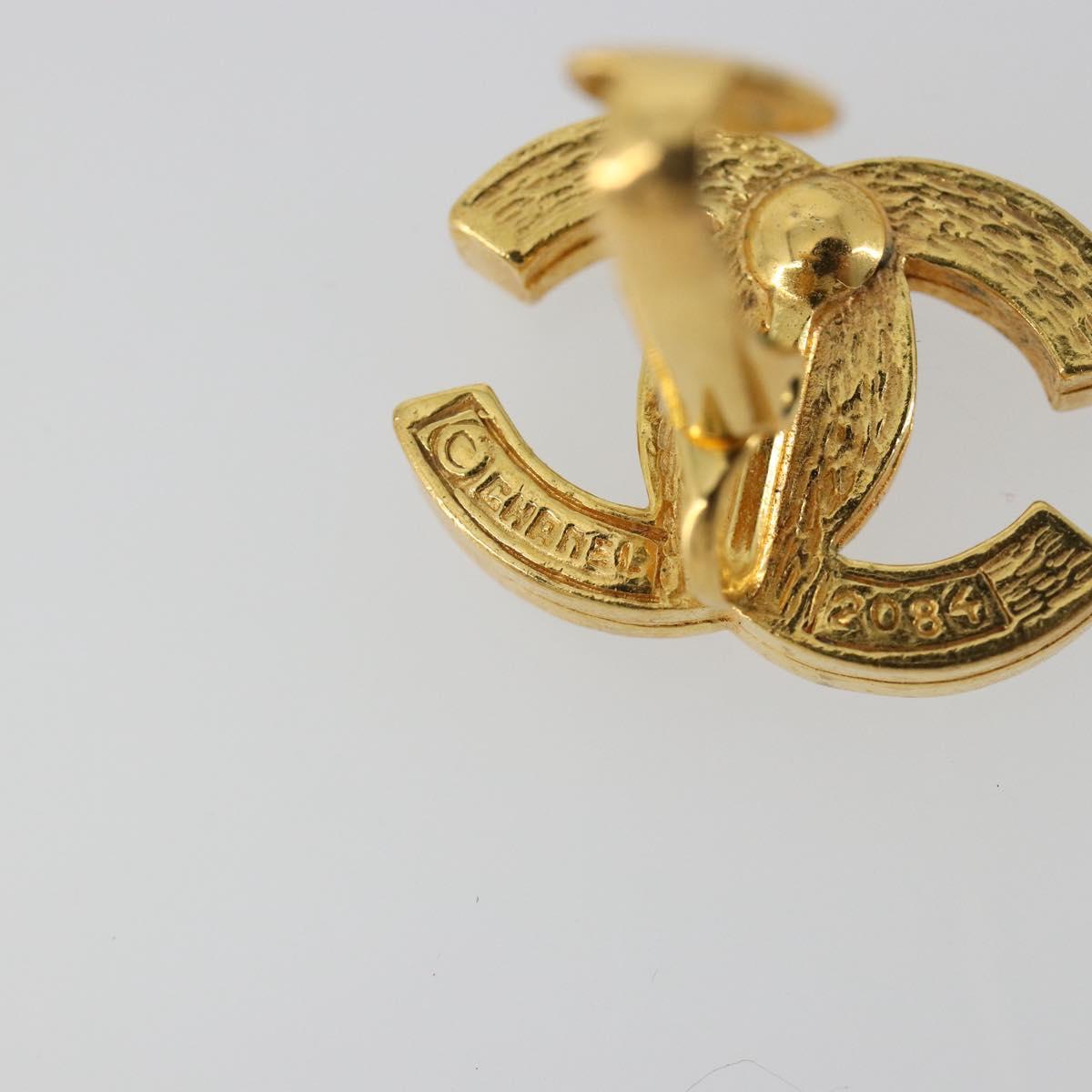 CHANEL Earring metal Gold Tone CC Auth 183505