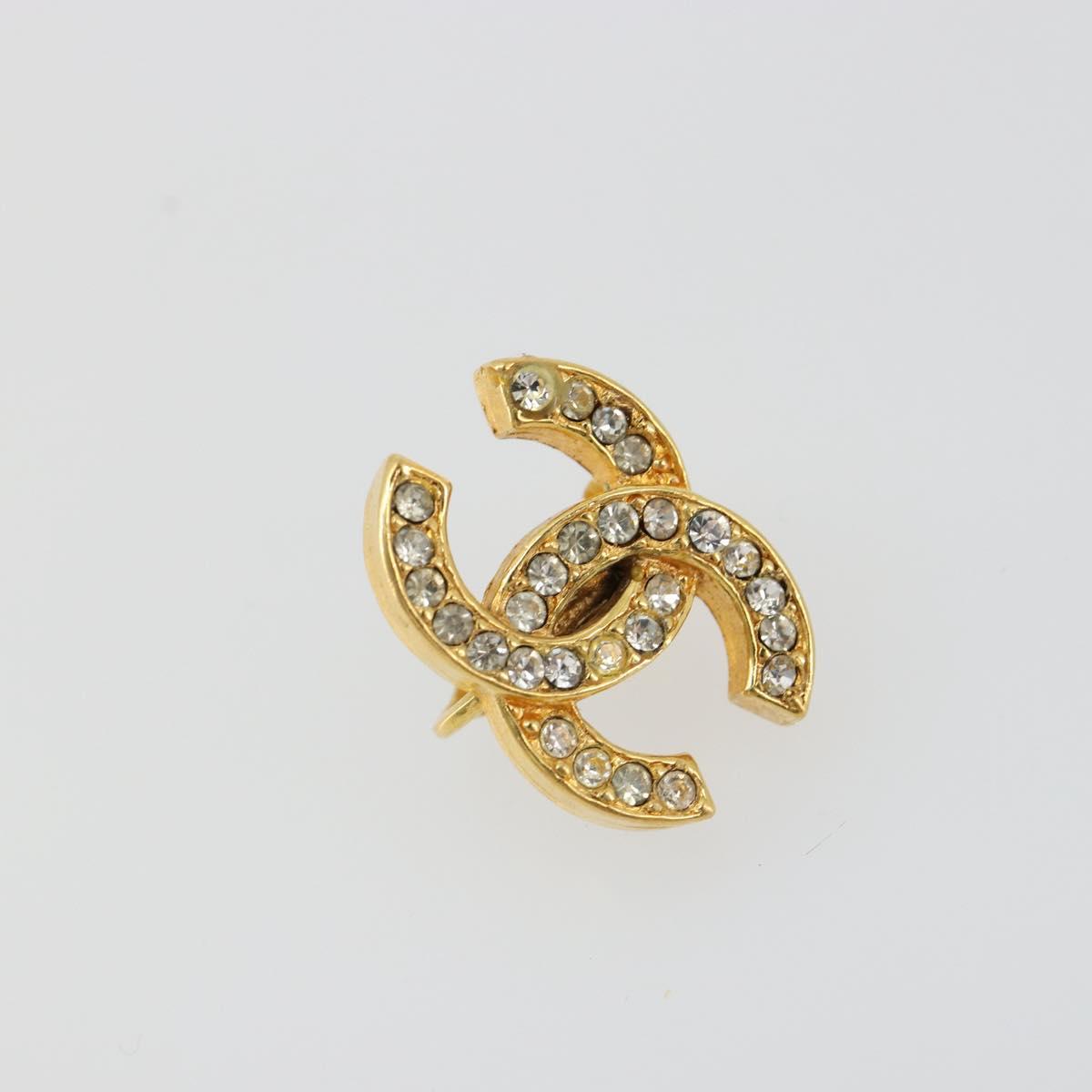 CHANEL Earring metal Gold Tone CC Auth 183505