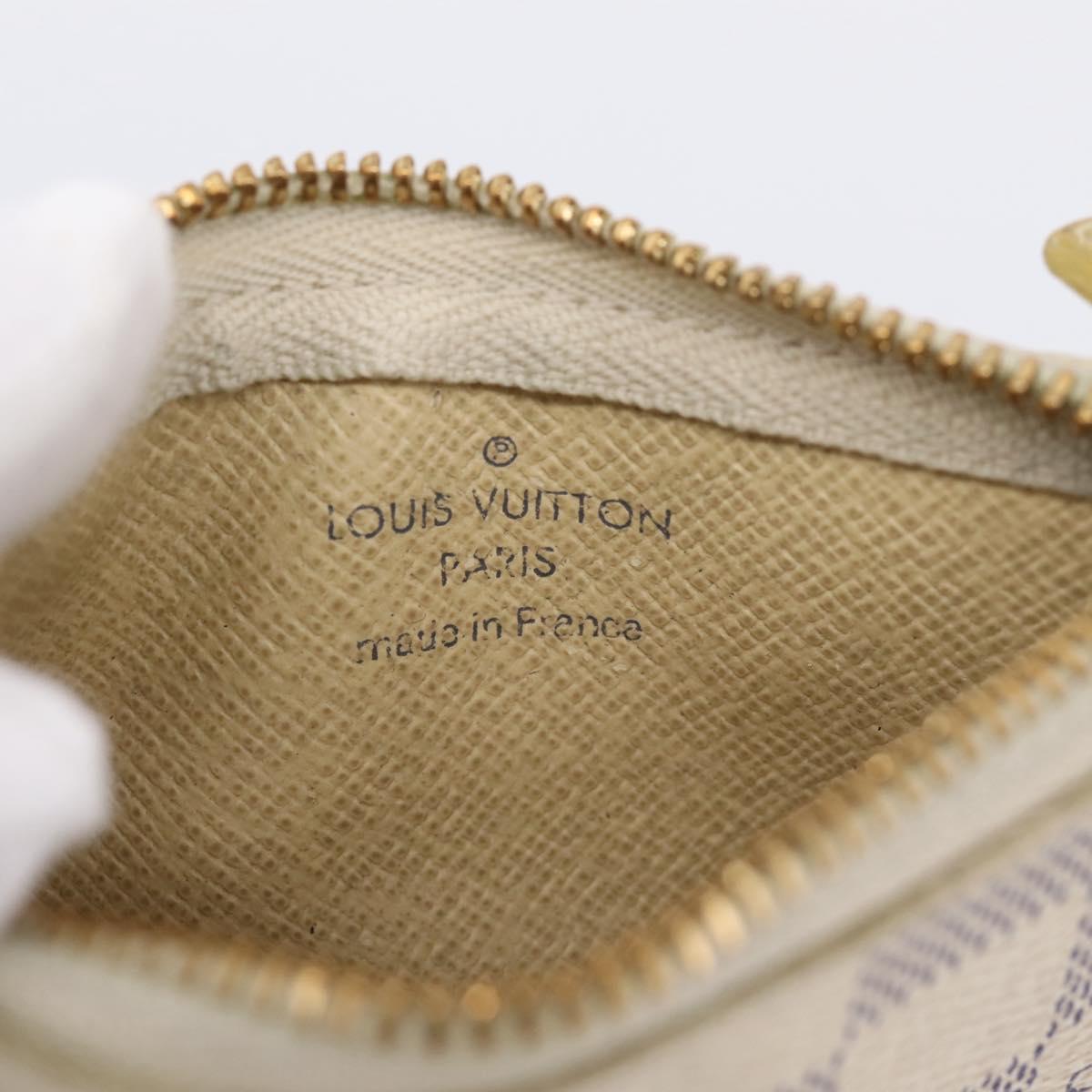 LOUIS VUITTON Damier Azur Pochette Cles Coin Purse N62659 LV Auth 183517