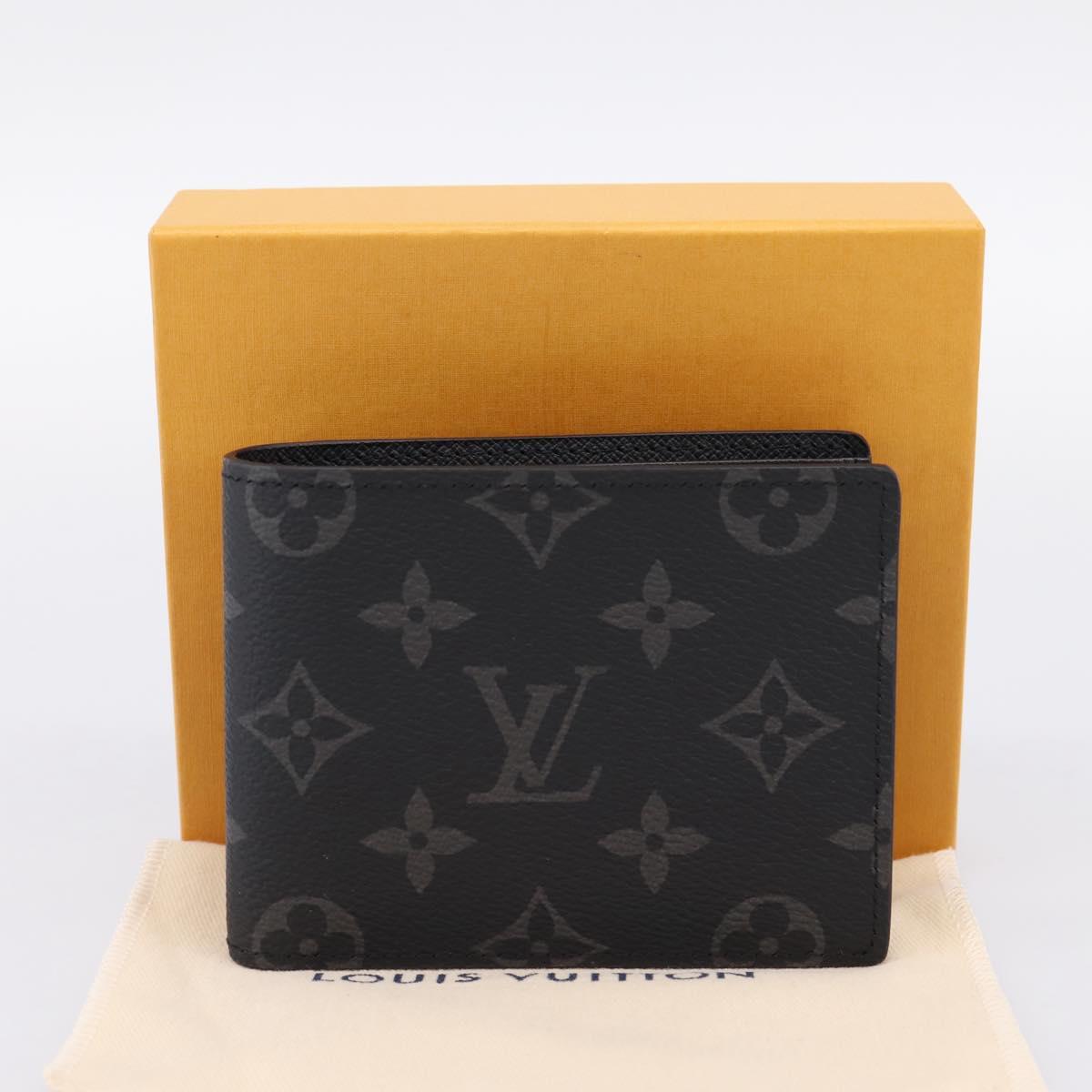 LOUIS VUITTON Monogram Eclipse Portefeuille Multipull M61695 LV Auth 183522M