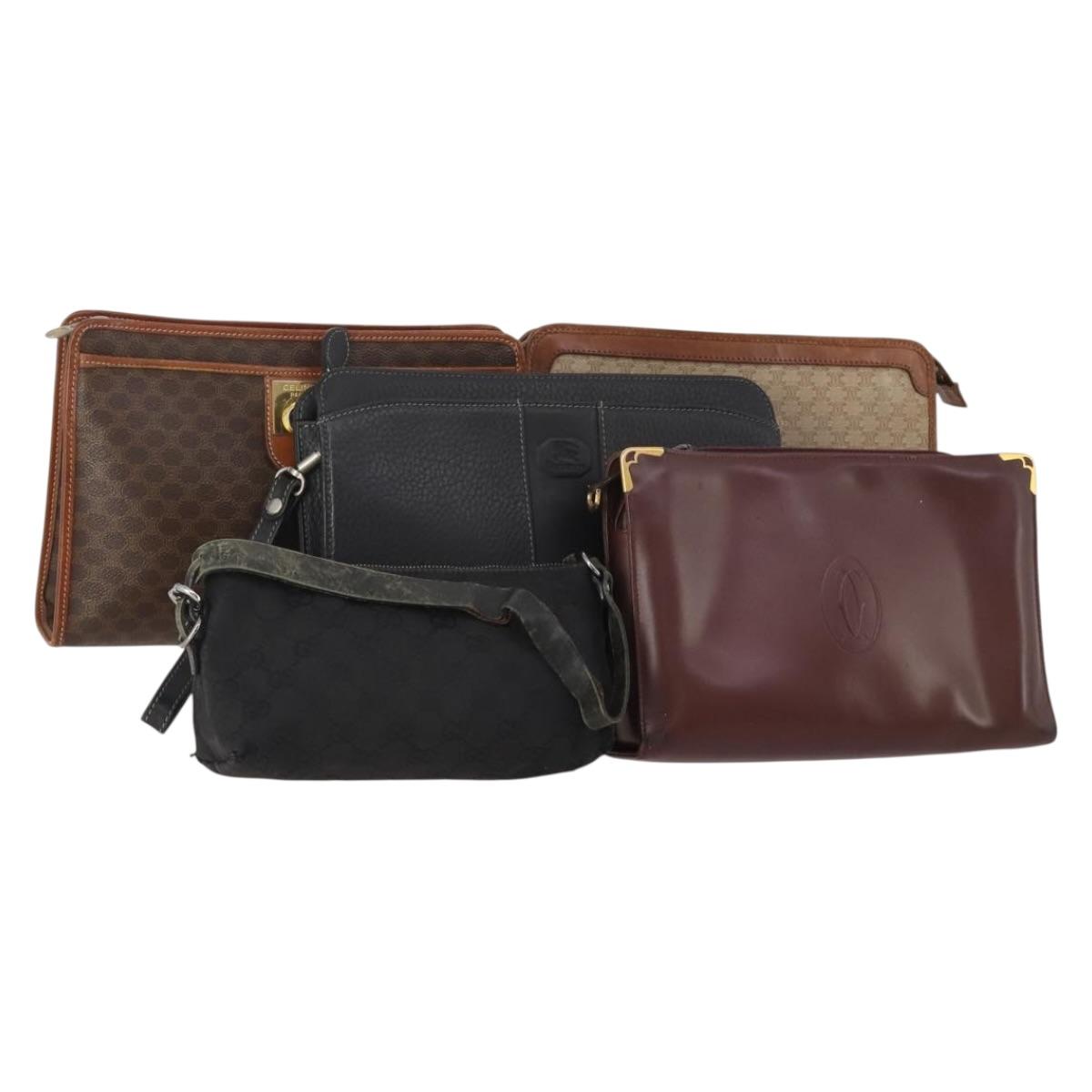 Burberrys Celine Gucci Cartier GG Canvas Macadam Canvas Bag 2 Set Auth 183570