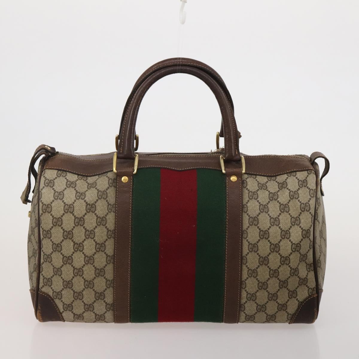 GUCCI GG Supreme GG Canvas Shoulder Bag PVC Nylon 5 Set Beige Black Auth 183572
