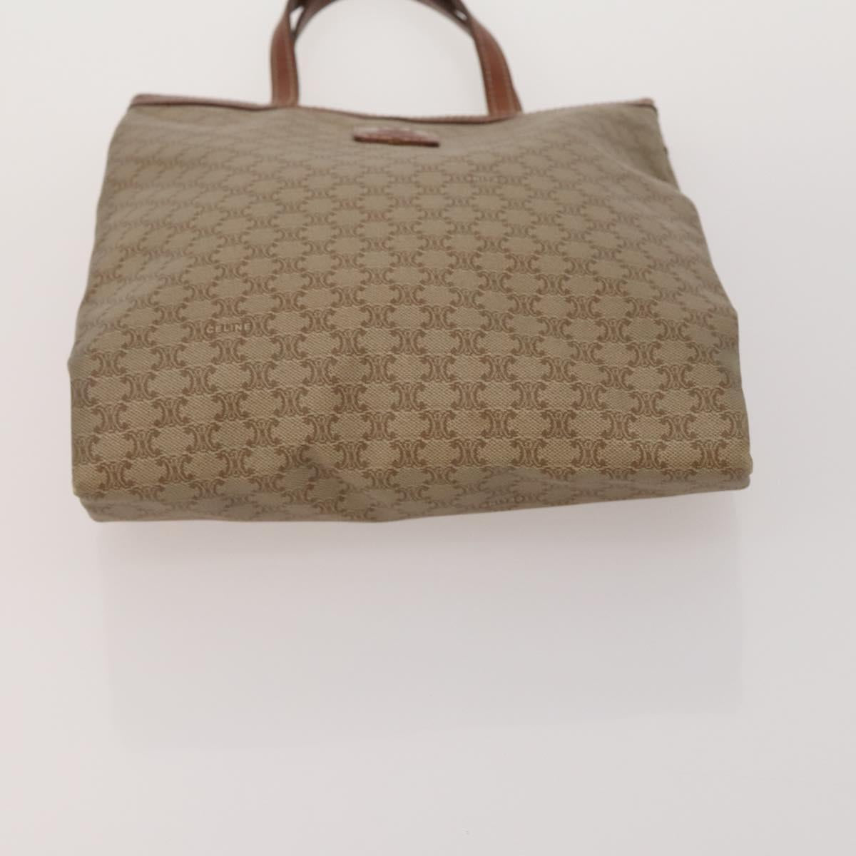 CELINE Macadam Canvas Shoulder Bag PVC Leather 6 Set Brown Beige Auth 183573