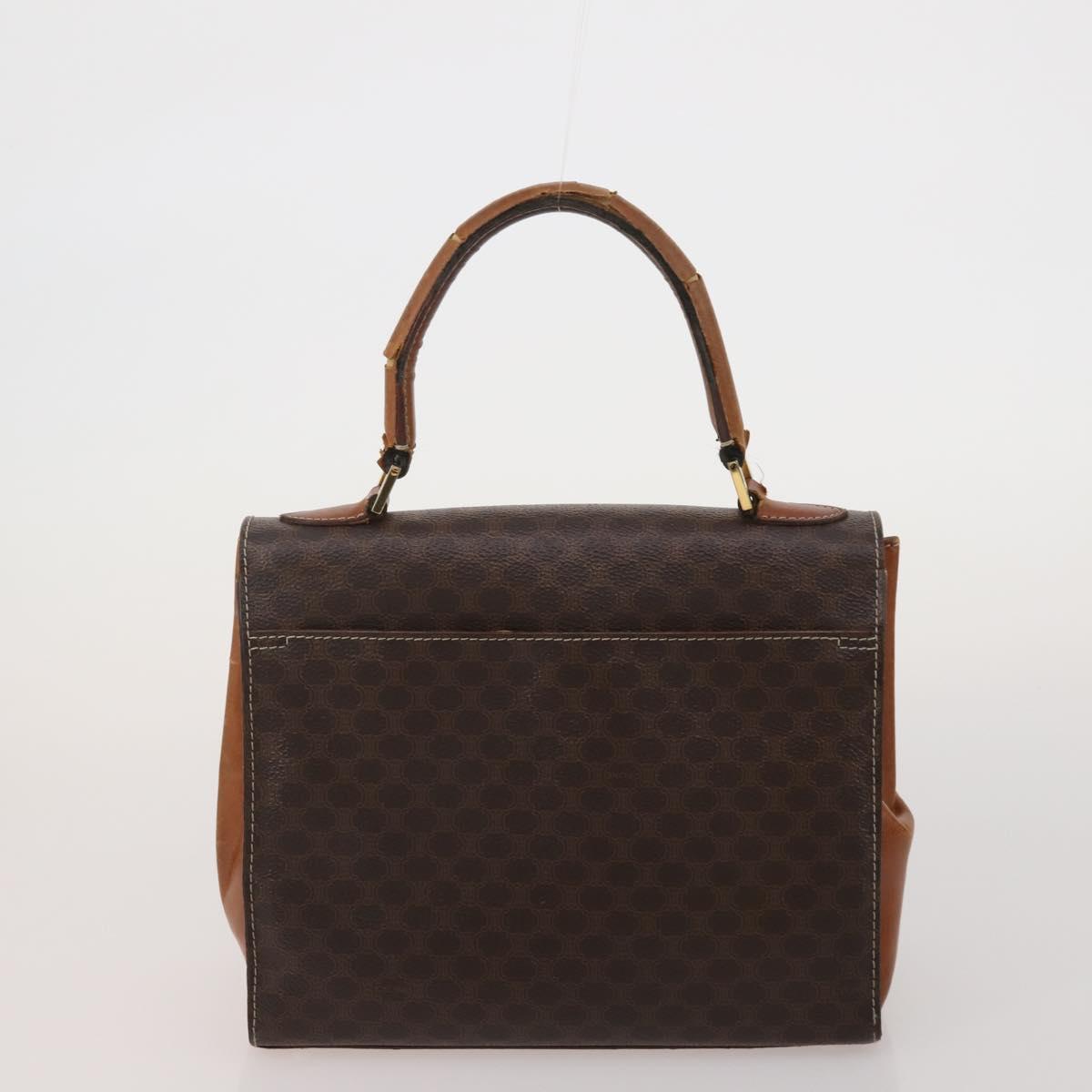 CELINE Macadam Canvas Shoulder Bag PVC Leather 6 Set Brown Beige Auth 183573