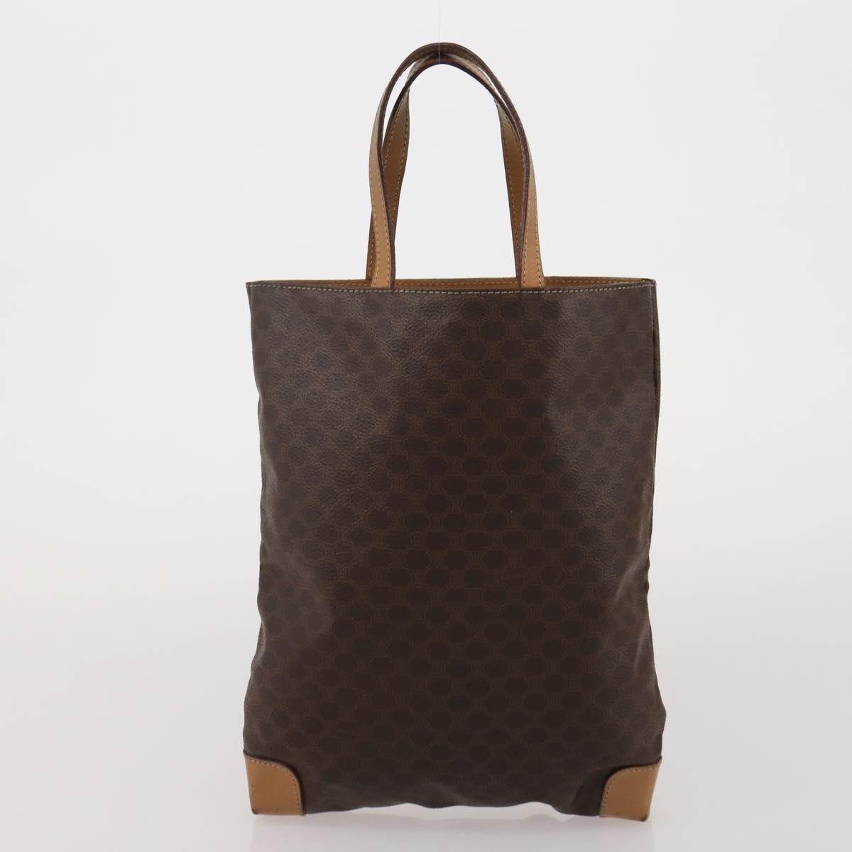 CELINE Macadam Canvas Shoulder Bag PVC Leather 6 Set Brown Beige Auth 183573
