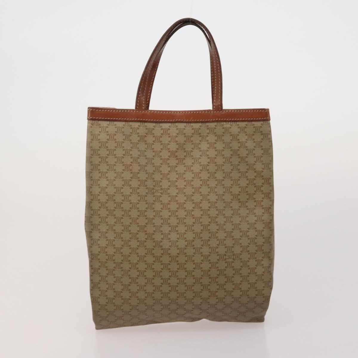 CELINE Macadam Canvas Shoulder Bag PVC Leather 6 Set Brown Beige Auth 183573