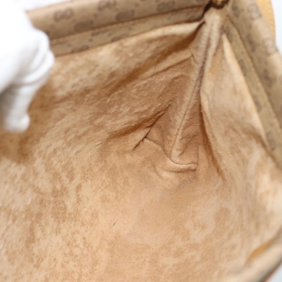 GUCCI Micro GG Supreme Shoulder Bag PVC Beige Gold Auth 183600