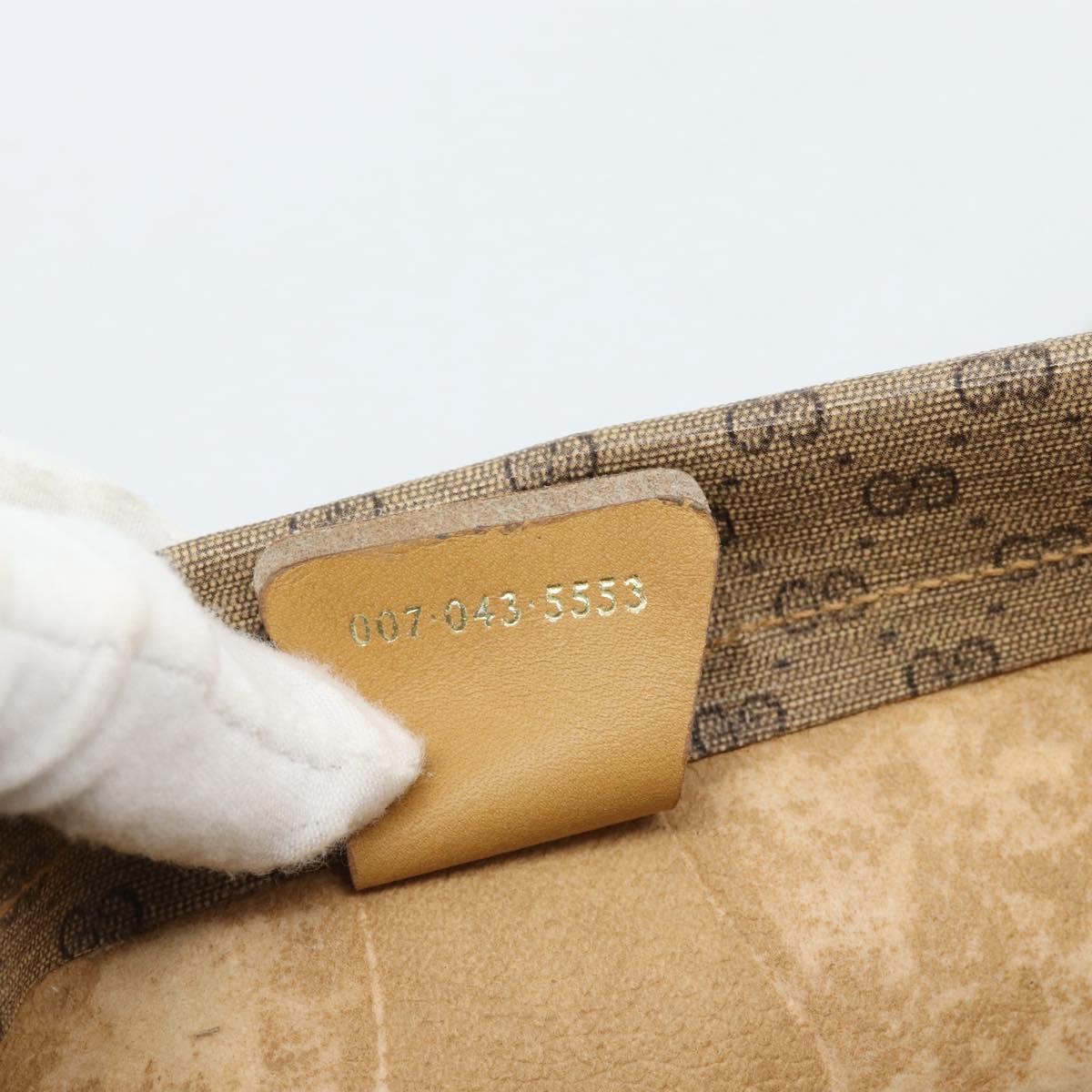GUCCI Micro GG Supreme Shoulder Bag PVC Beige Gold Auth 183600
