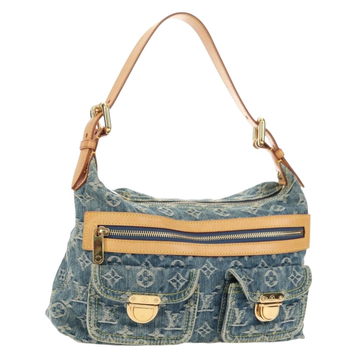 LOUIS VUITTON Monogram Denim Buggy PM Shoulder Bag Blue M95049 LV Auth 183601SAV