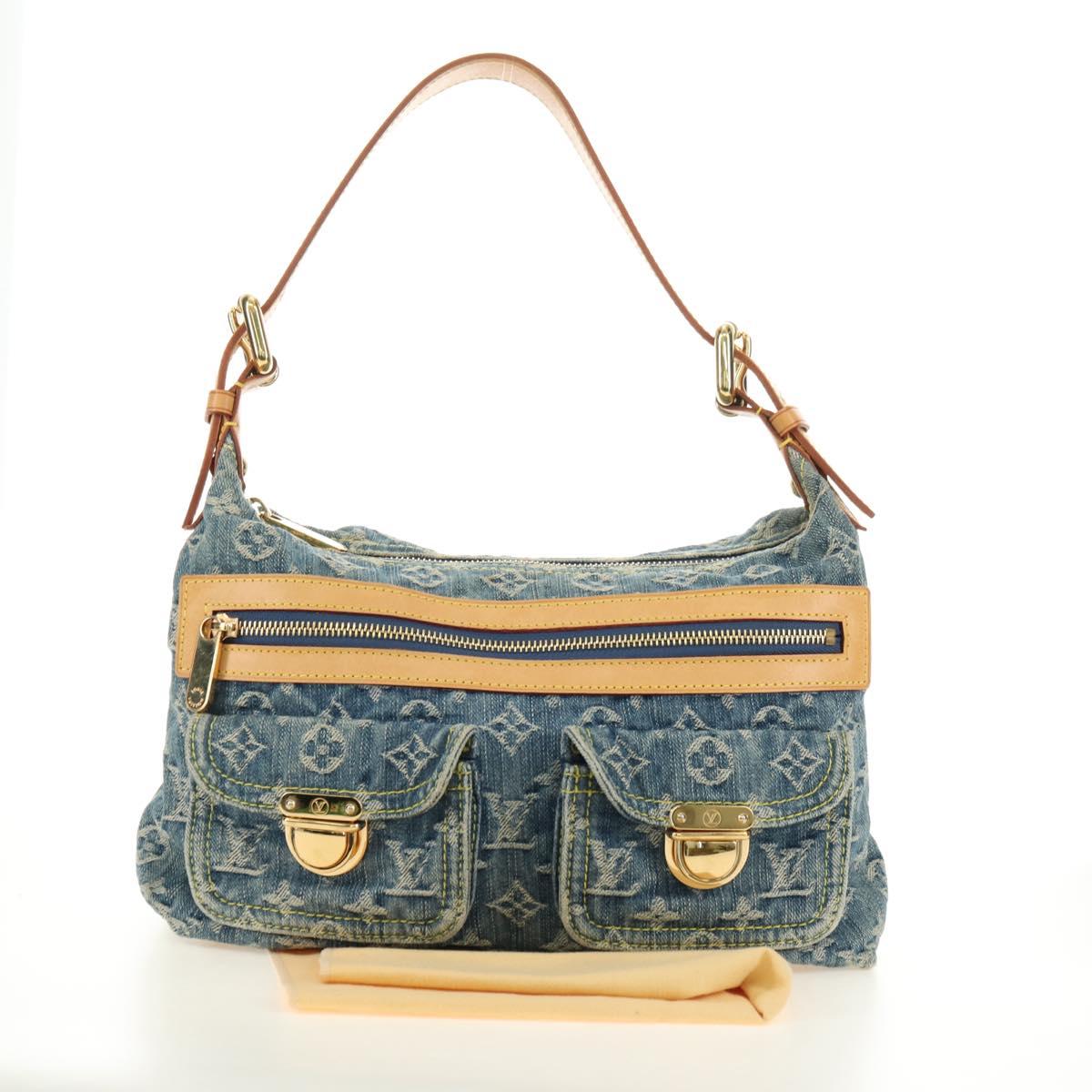 LOUIS VUITTON Monogram Denim Buggy PM Shoulder Bag Blue M95049 LV Auth 183601SAV