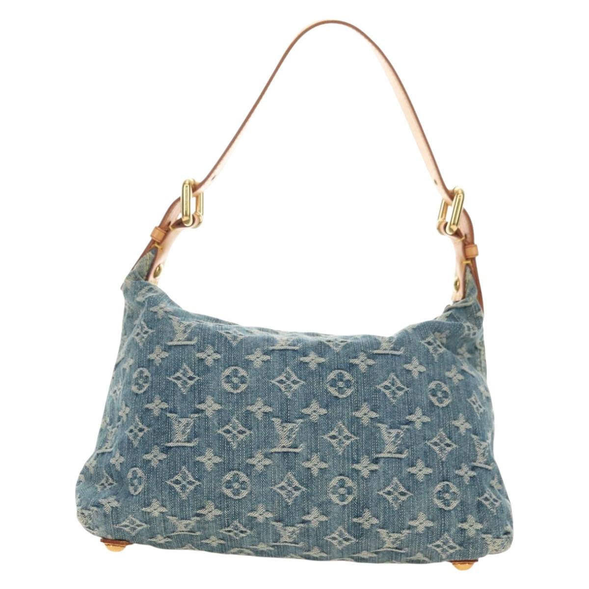 LOUIS VUITTON Monogram Denim Buggy PM Shoulder Bag Blue M95049 LV Auth 183601SAV
