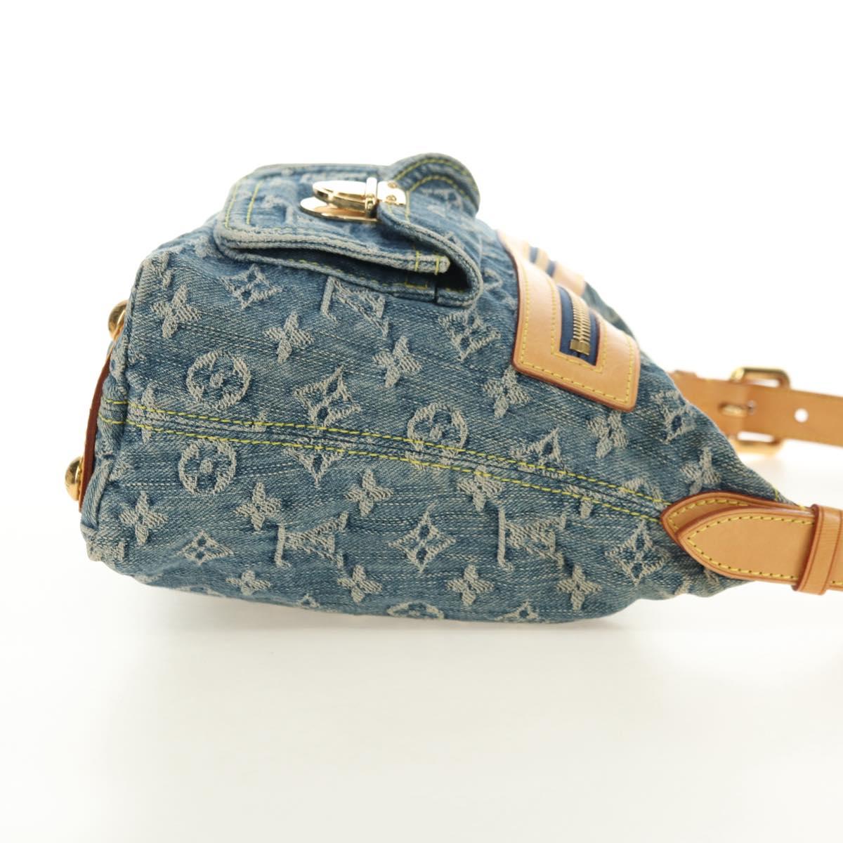 LOUIS VUITTON Monogram Denim Buggy PM Shoulder Bag Blue M95049 LV Auth 183601SAV
