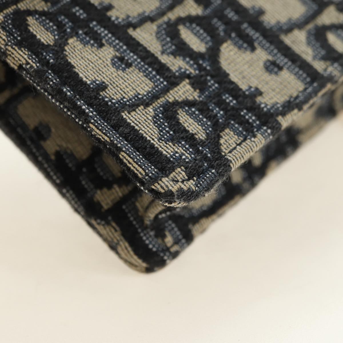 Christian Dior Trotter Canvas Saddle Waist bag Navy Gold Auth 183604M