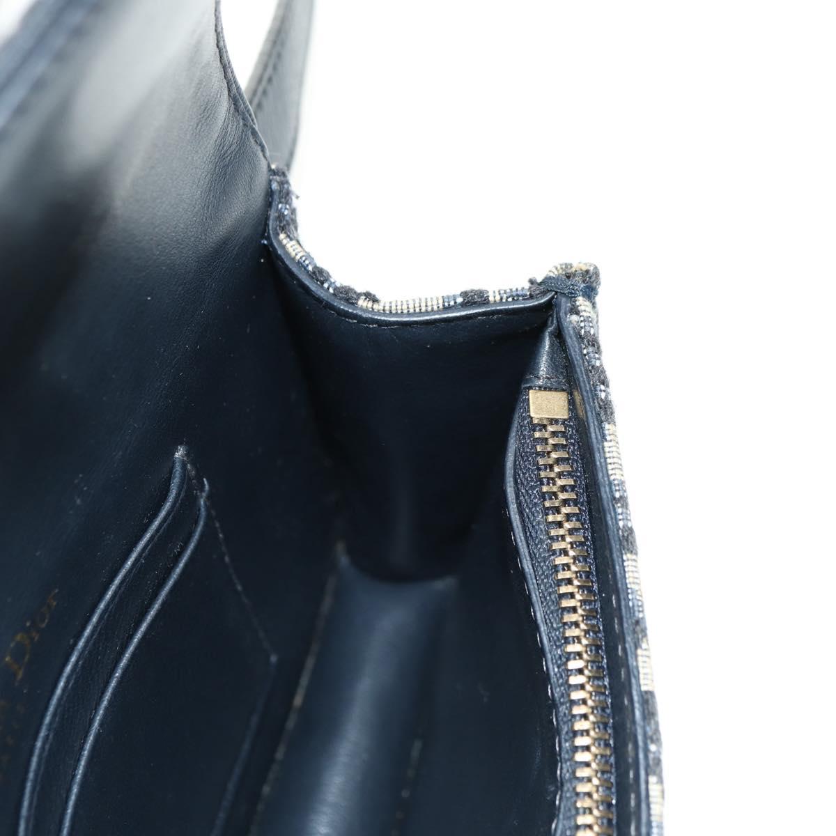 Christian Dior Trotter Canvas Saddle Waist bag Navy Gold Auth 183604M