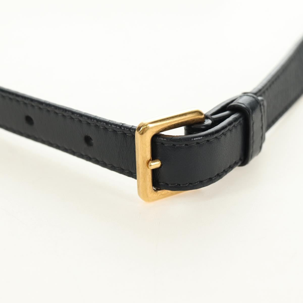Christian Dior Trotter Canvas Saddle Waist bag Navy Gold Auth 183604M