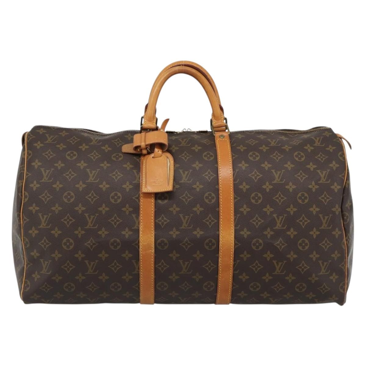LOUIS VUITTON Monogram Keepall 55 Boston Bag M41424 LV Auth 183614A