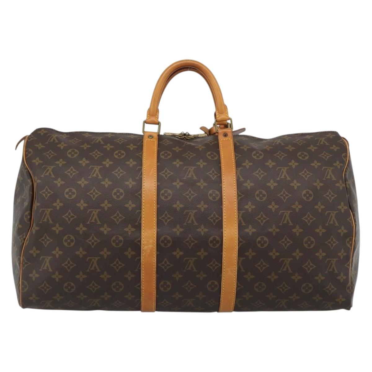 LOUIS VUITTON Monogram Keepall 55 Boston Bag M41424 LV Auth 183614A