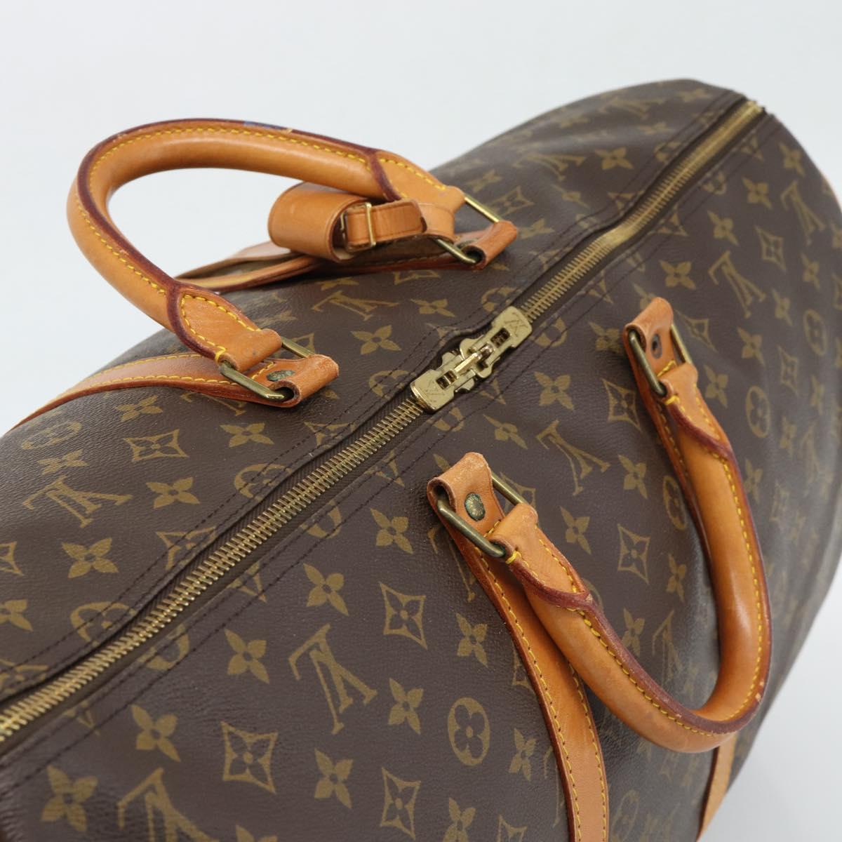 LOUIS VUITTON Monogram Keepall 55 Boston Bag M41424 LV Auth 183614A