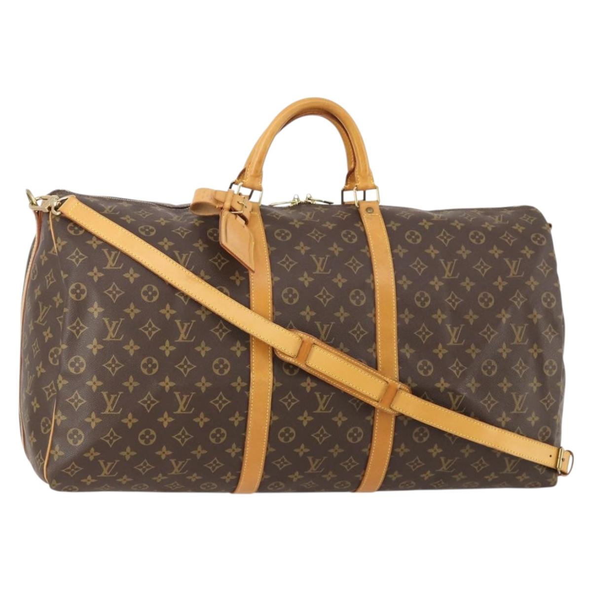 LOUIS VUITTON Monogram Keepall Bandouliere 60 Boston Bag M41412 LV Auth 183615A
