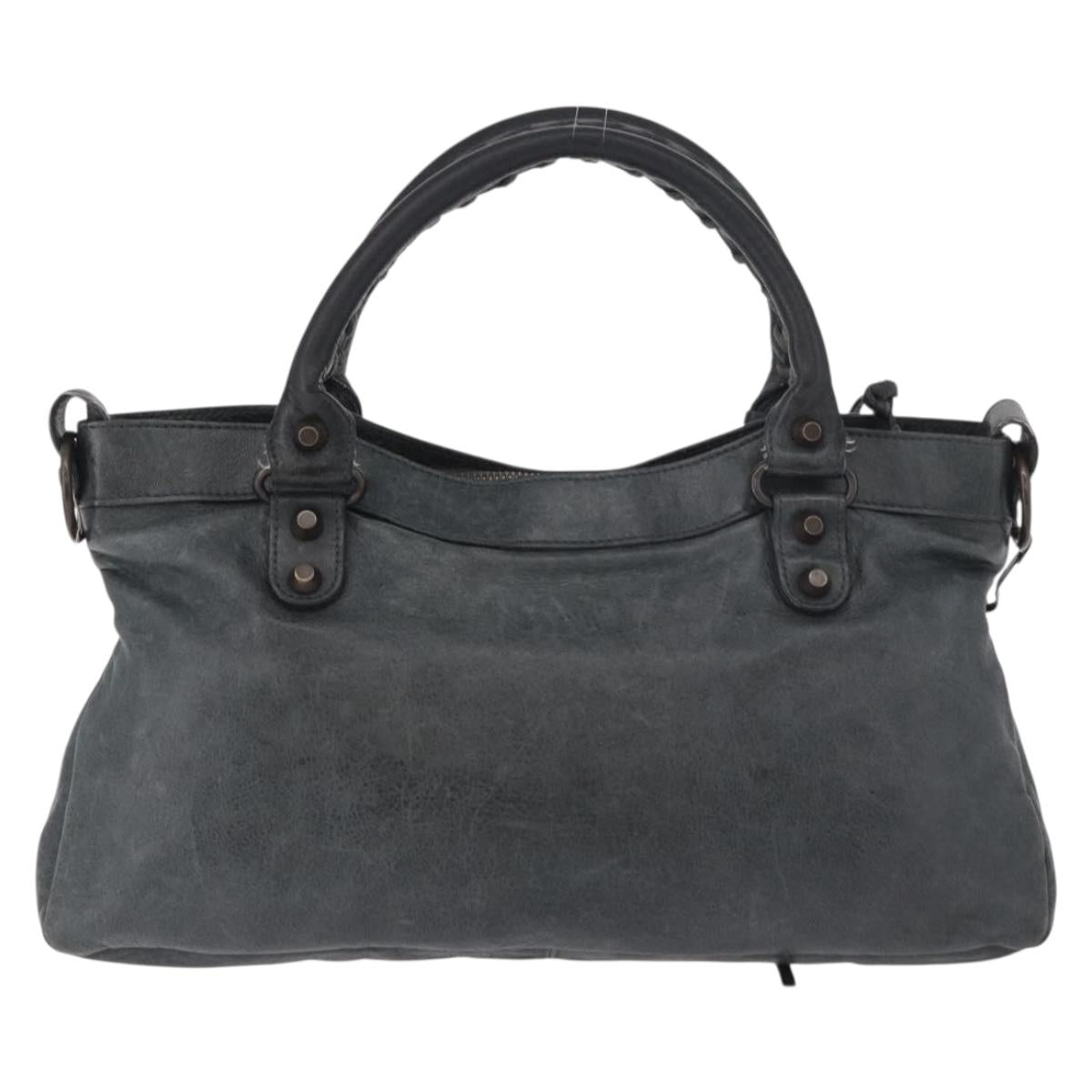 BALENCIAGA The First Hand Bag Leather 2way Green 103208 Auth 183631V