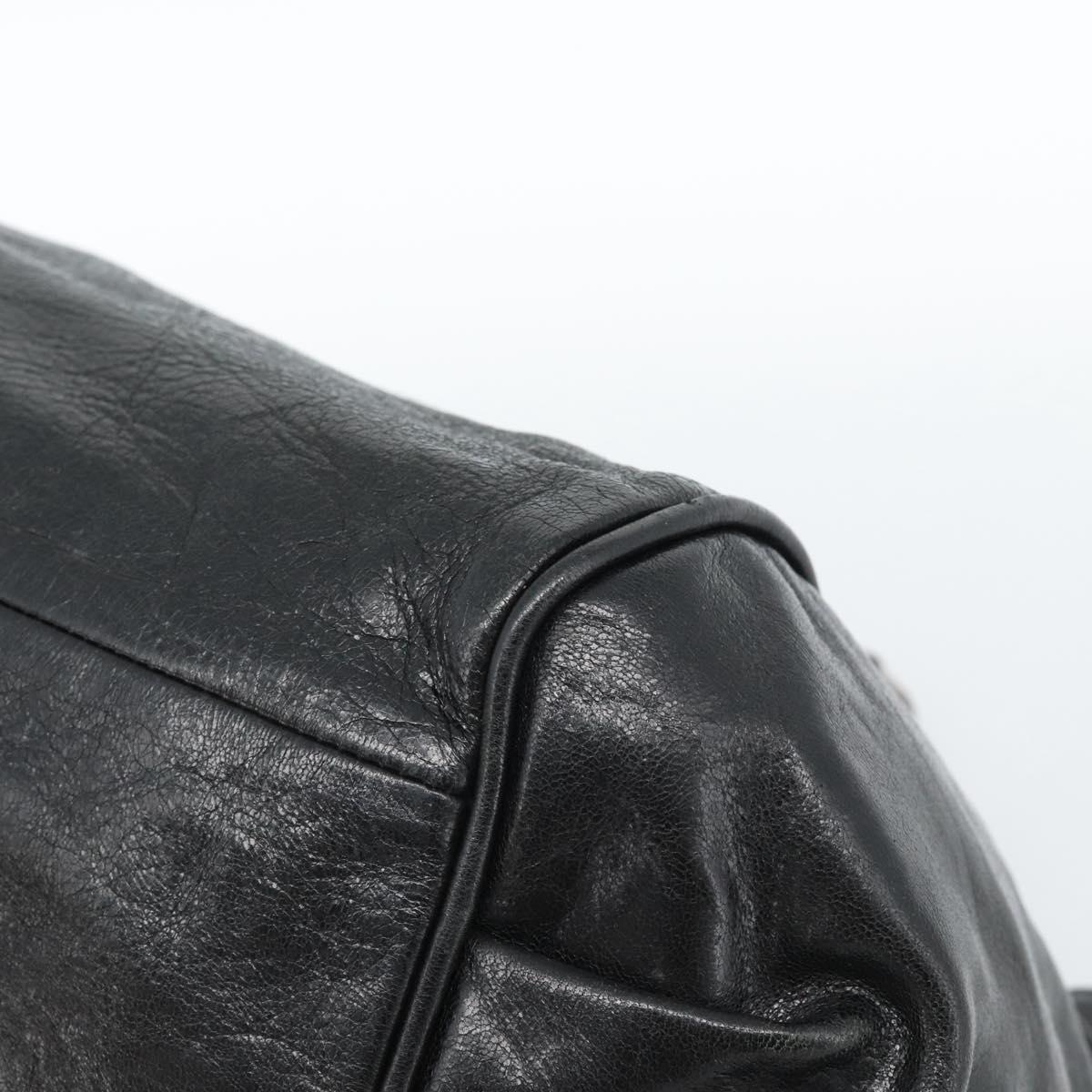 Chloe Etel Hand Bag Leather Black Gold Auth 183634