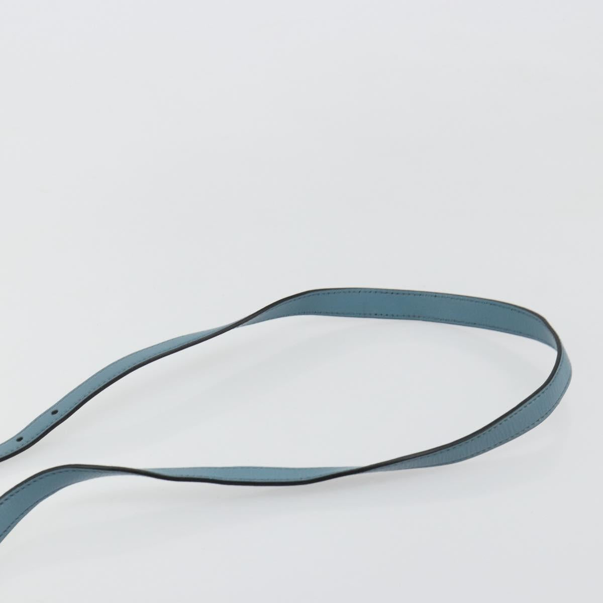 Miu Miu Shoulder Bag Leather Light Blue Gold Auth 183635M