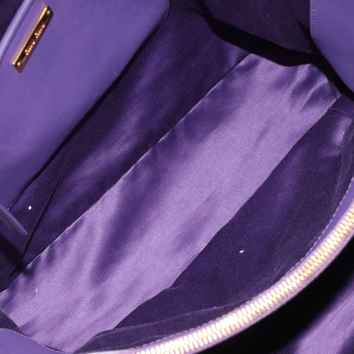 Miu Miu Matelasse Hand Bag Leather Purple Gold Auth 183636V