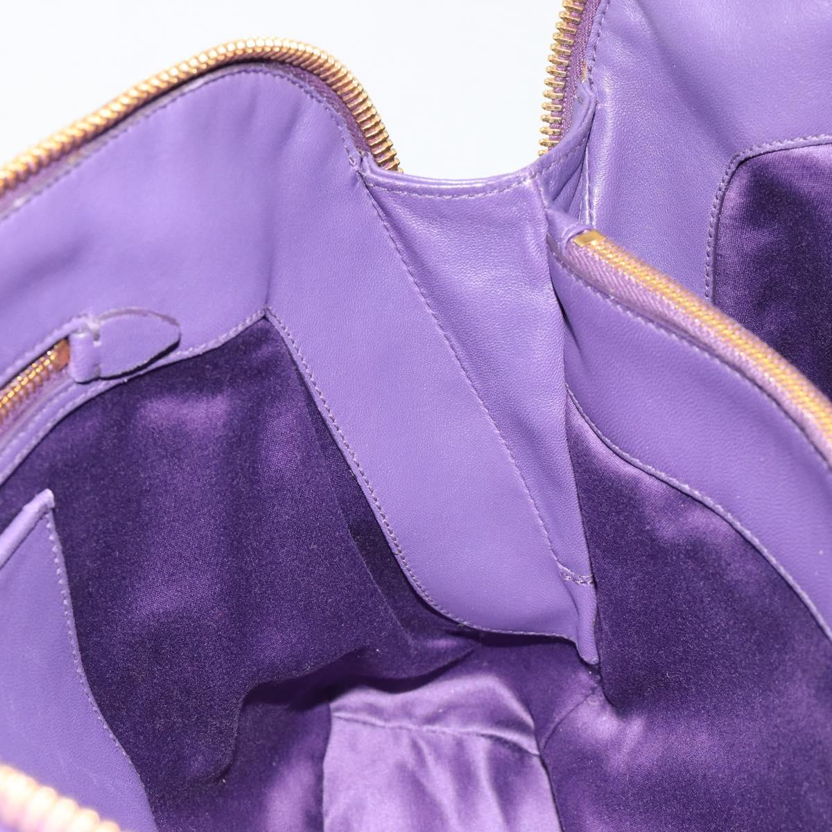 Miu Miu Matelasse Hand Bag Leather Purple Gold Auth 183636V