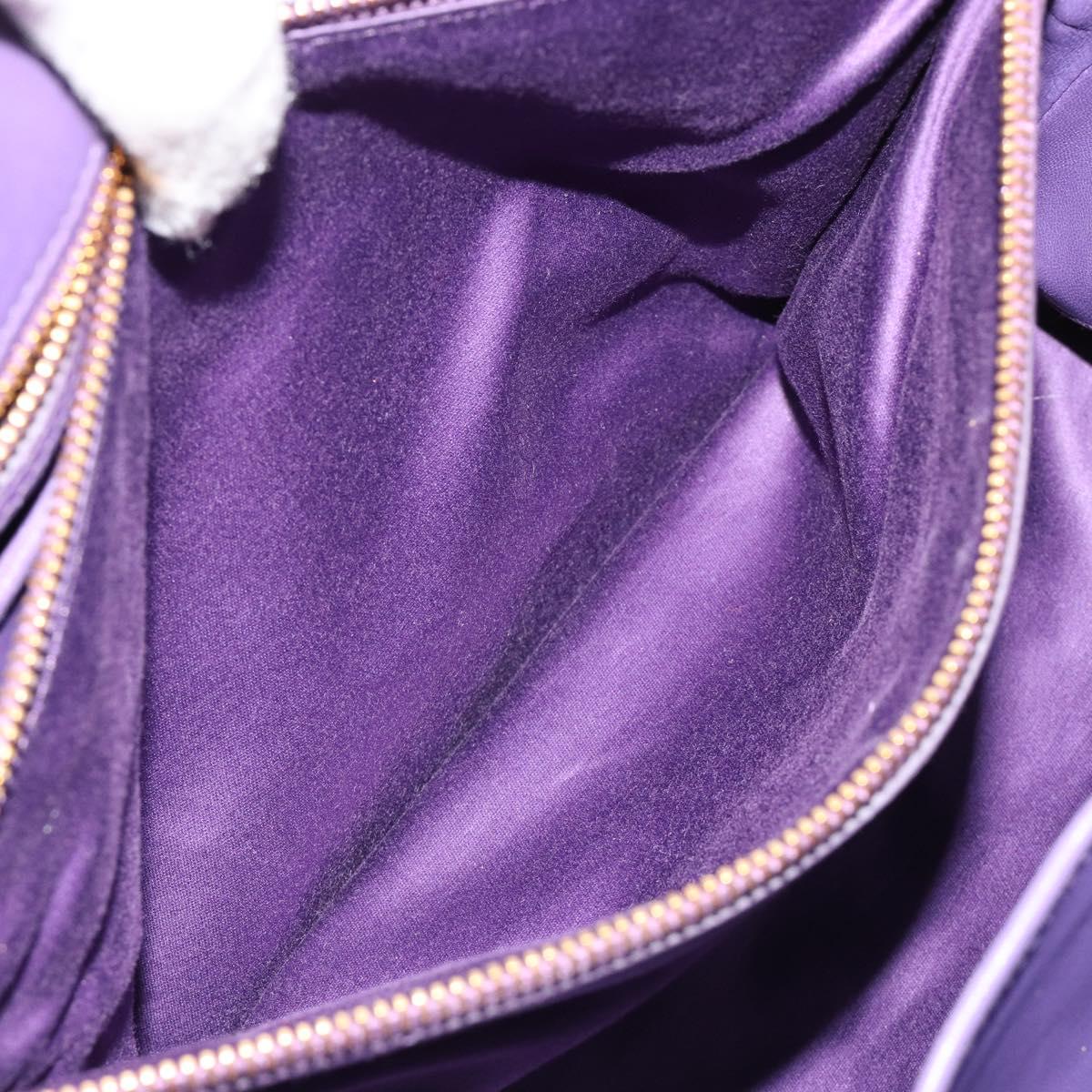 Miu Miu Matelasse Hand Bag Leather Purple Gold Auth 183636V