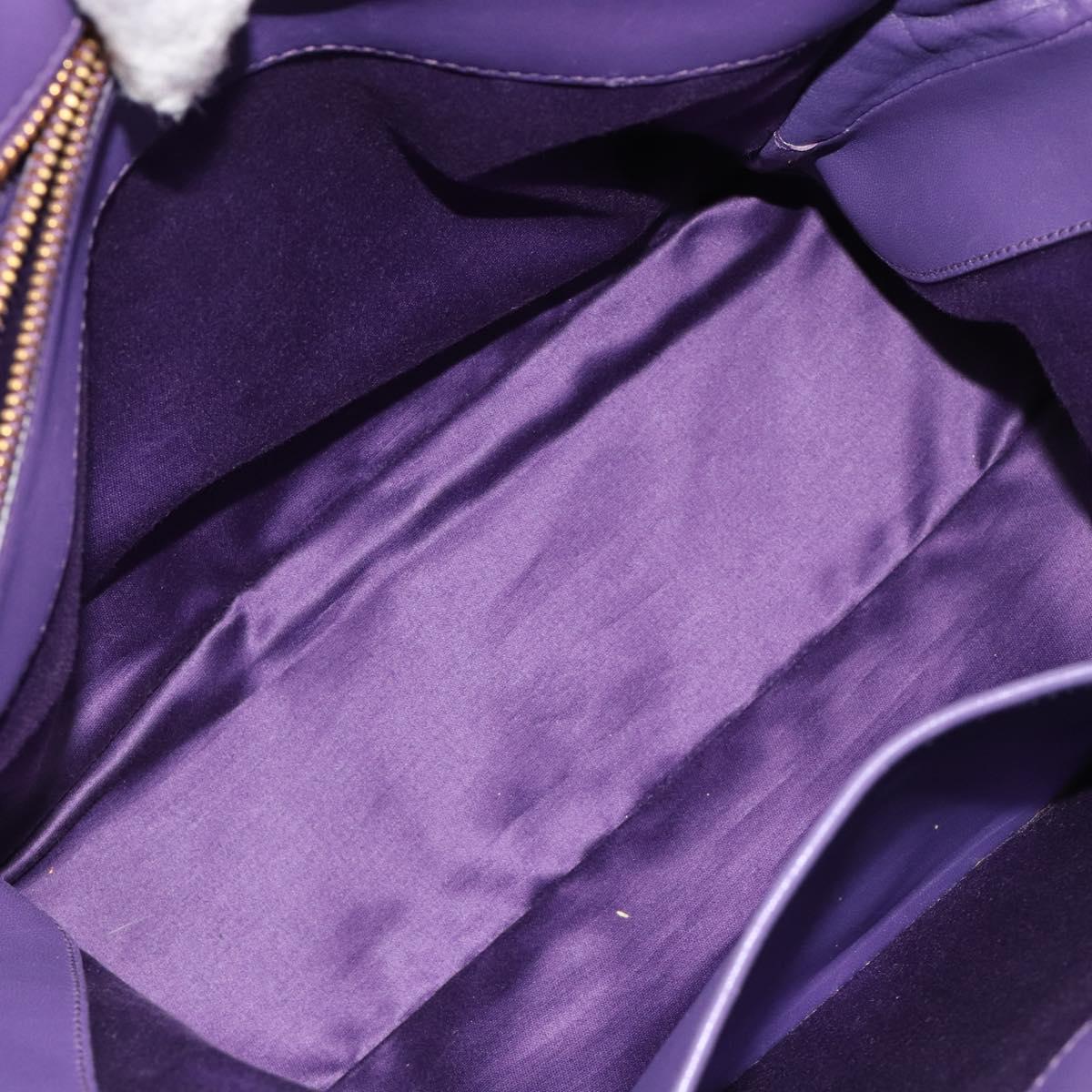 Miu Miu Matelasse Hand Bag Leather Purple Gold Auth 183636V