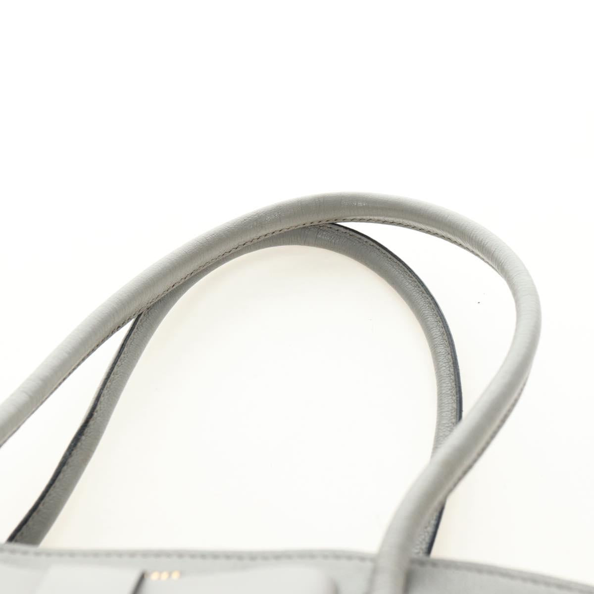 Miu Miu Hand Bag Leather Gray Gold Auth 183637V