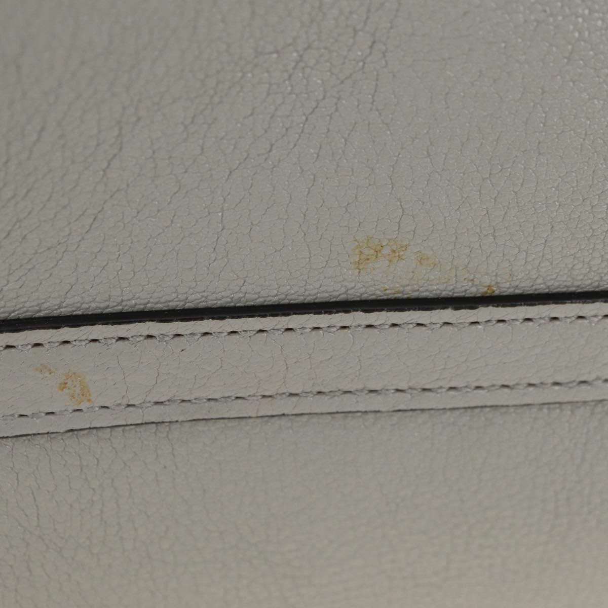 Miu Miu Hand Bag Leather Gray Gold Auth 183637V