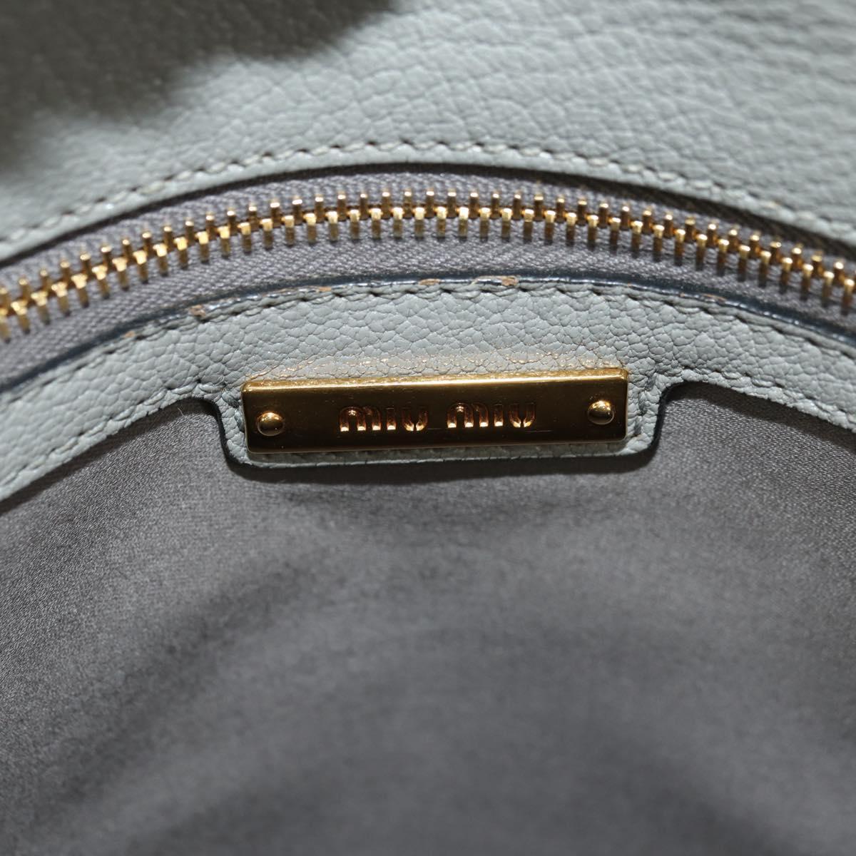 Miu Miu Hand Bag Leather Gray Gold Auth 183637V