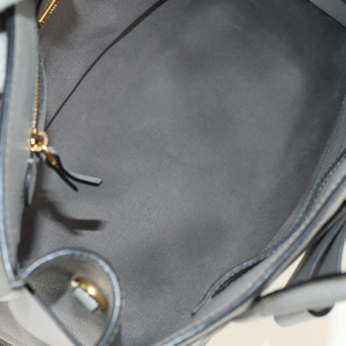 Miu Miu Hand Bag Leather Gray Gold Auth 183637V
