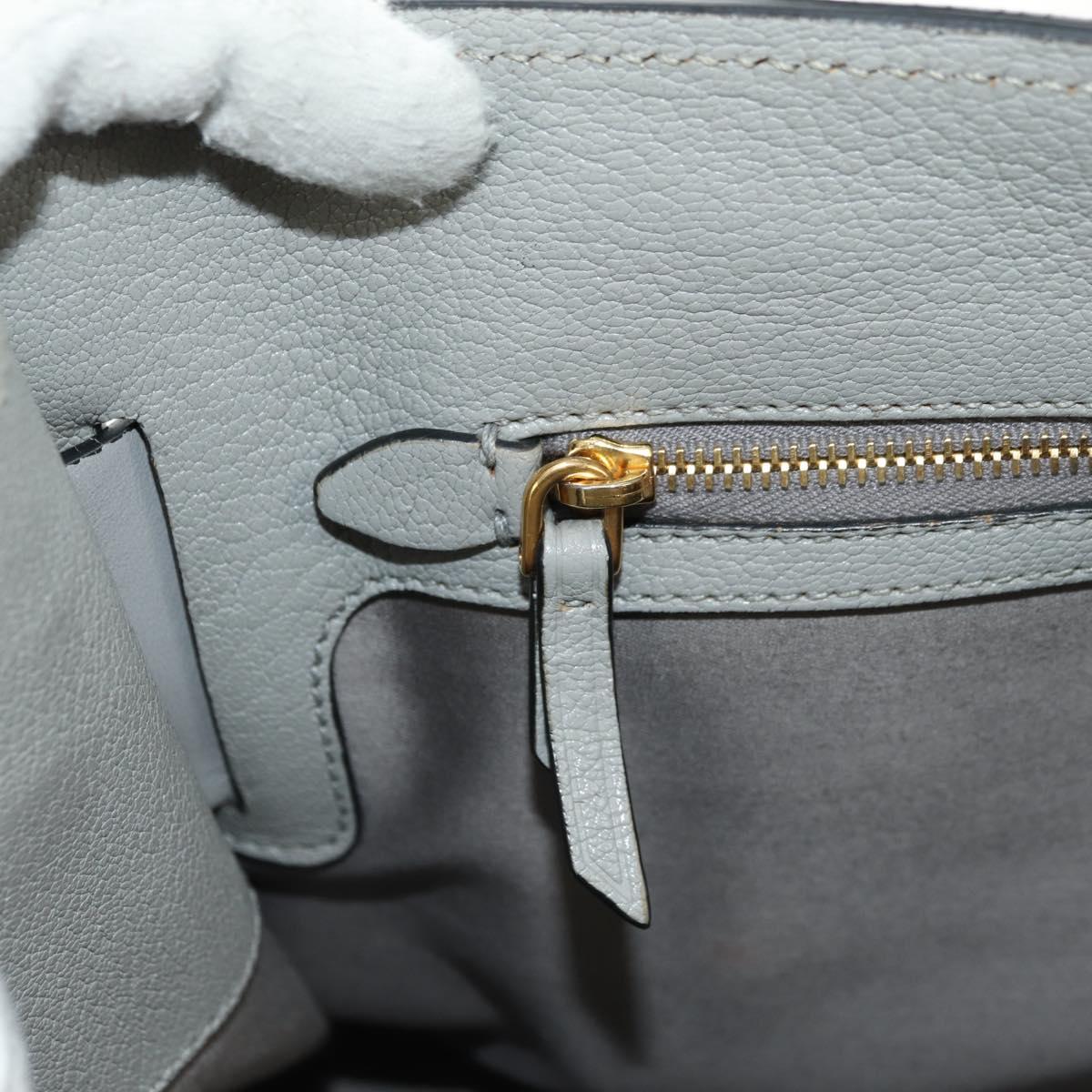 Miu Miu Hand Bag Leather Gray Gold Auth 183637V