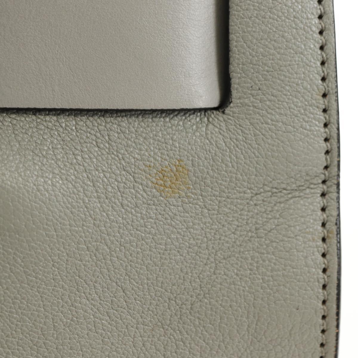 Miu Miu Hand Bag Leather Gray Gold Auth 183637V