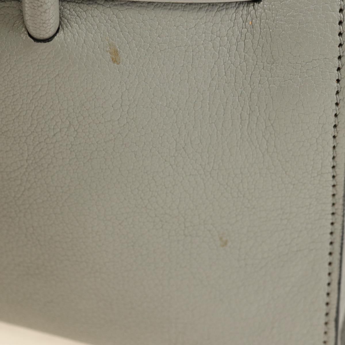 Miu Miu Hand Bag Leather Gray Gold Auth 183637V