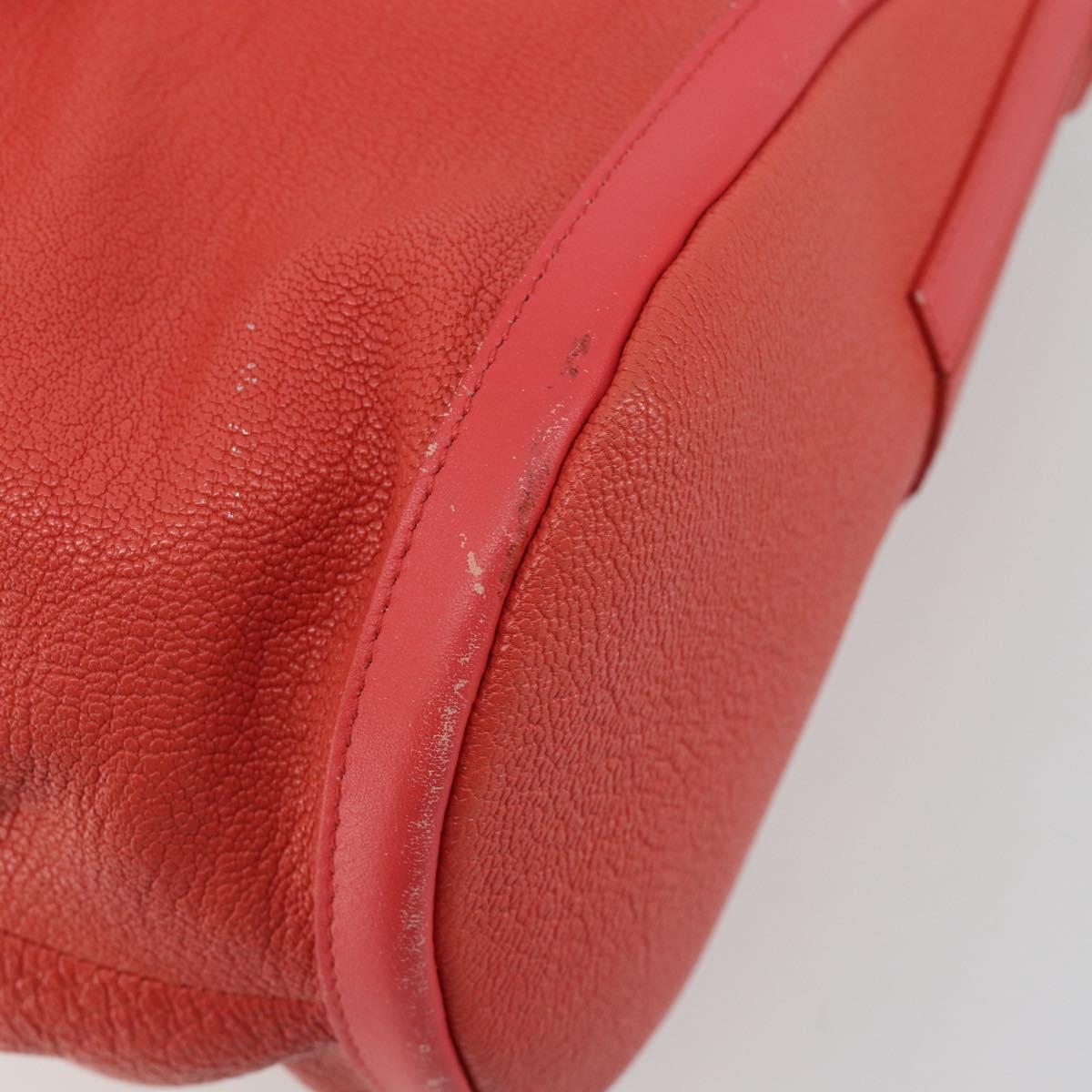 BVLGARI Hand Bag Leather Pink Gold Auth 183638A
